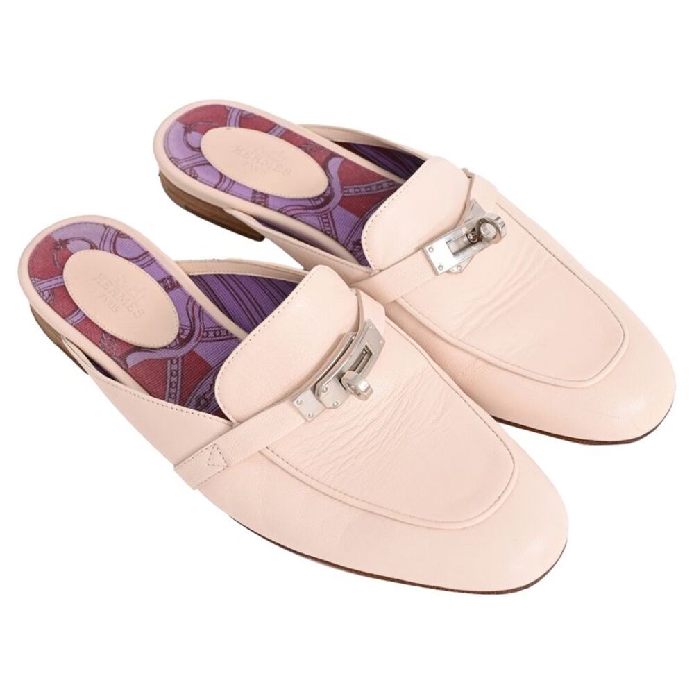 Hermès Oz Mules in Beige Leather - Picture 4 of 12